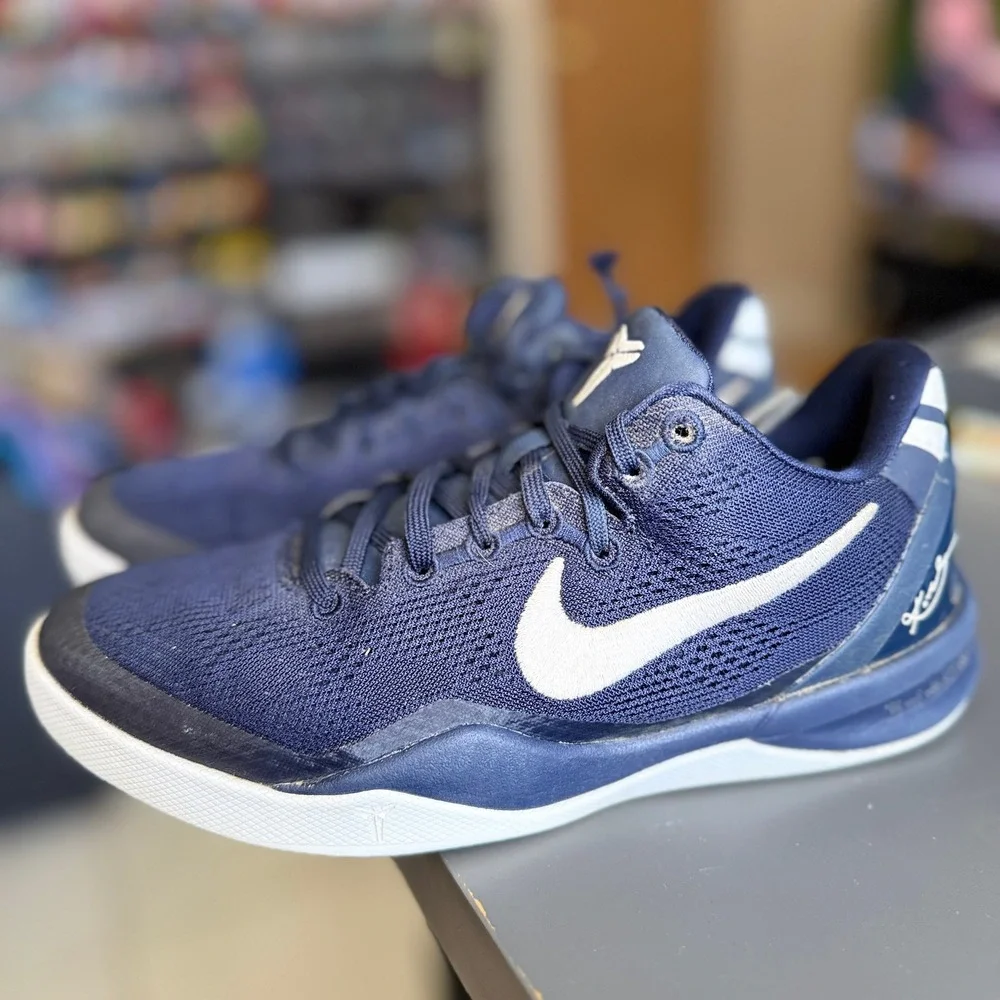 Nike Kobe 8 Protro Basketball Shoes Kids 4Y Navy Blue FN0266-400 Low Top Sneaker